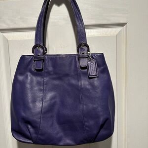Coach Soho North South Purple Leather Tote